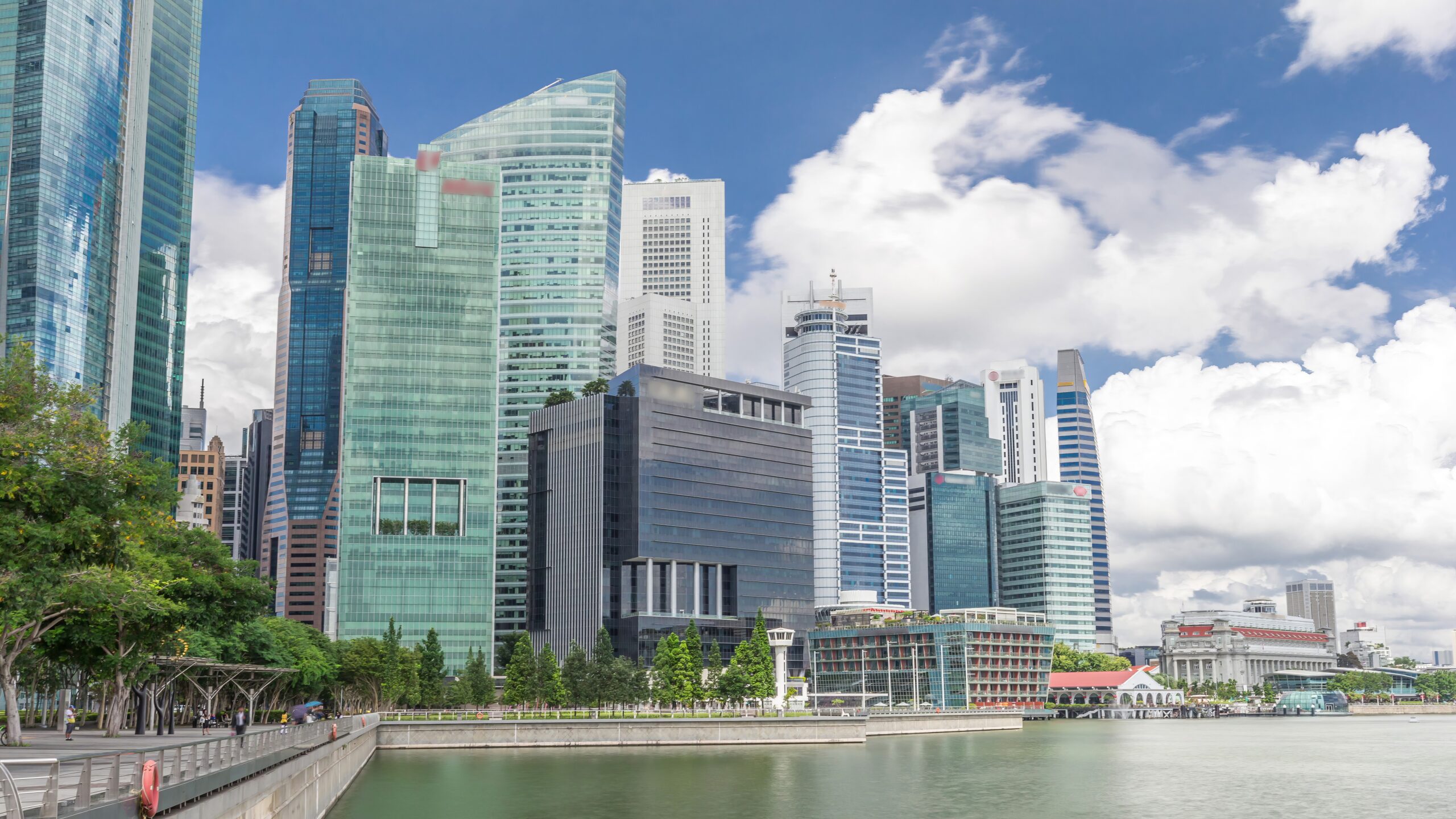 Business,Financial,Downtown,City,And,Skyscrapers,Tower,Building,At,Marina